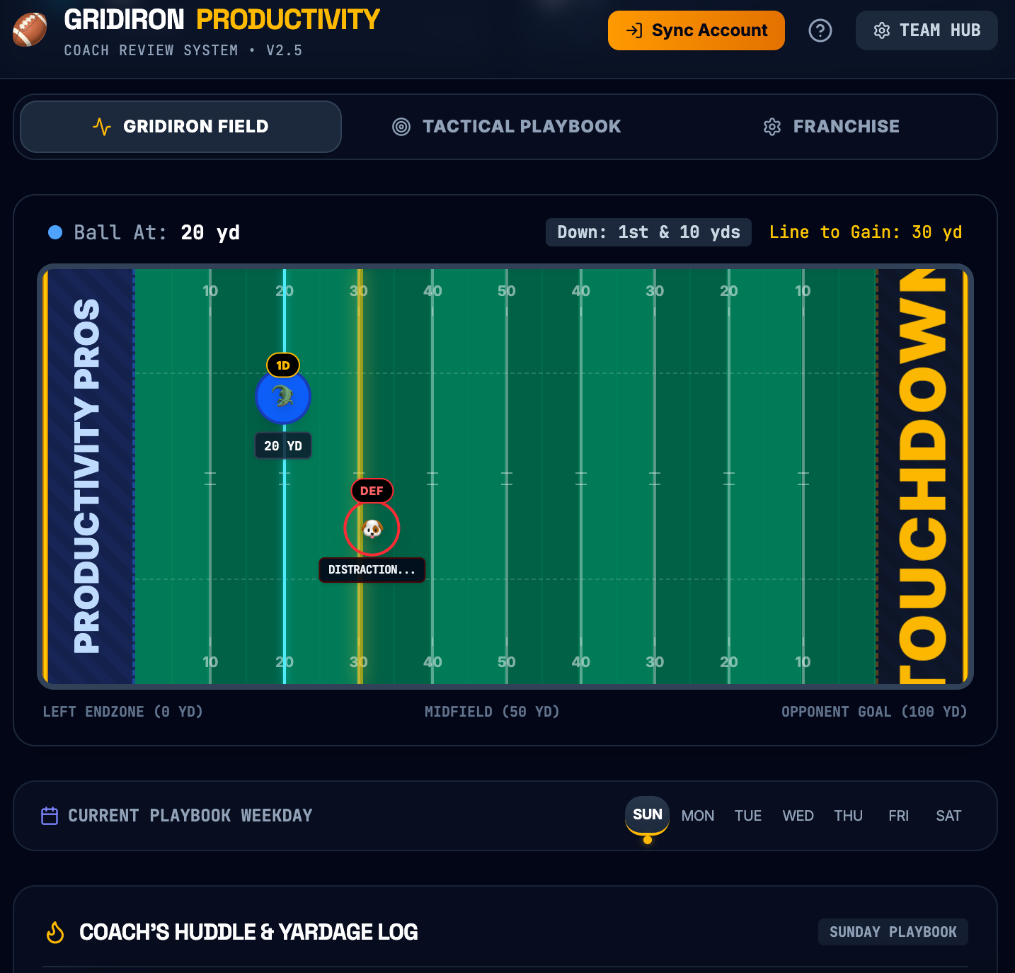 Gridiron Productivity UI
