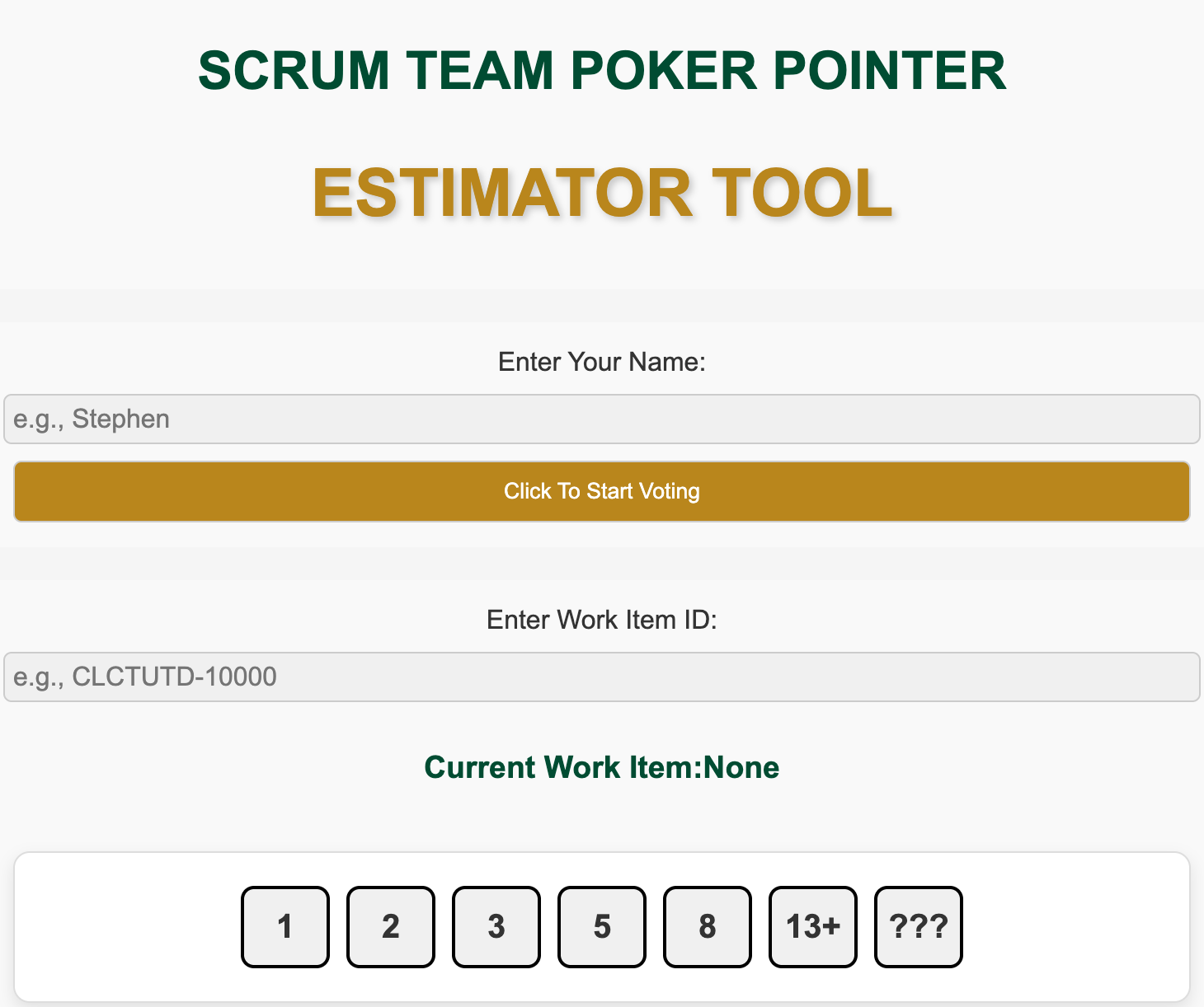 Scrum Poker Tool